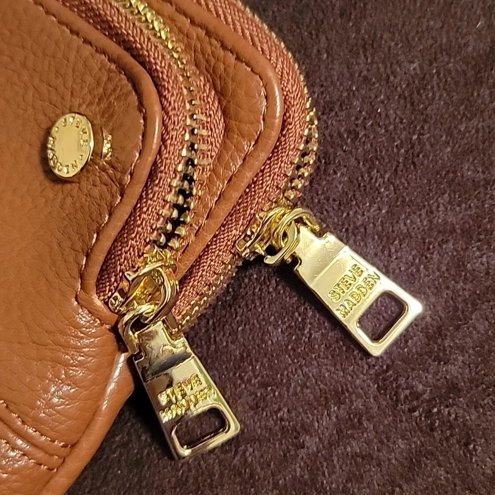 Steve Madden Brown Wristlet with Clip Wrist Strap